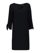 Crêpe Dress With Laser-Cut Details Knelang Kjole Black Esprit Collecti...