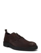 Biaerik Derby Shoe Oily Suede Shoes Business Laced Shoes Brown Bianco