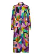 Yastamy Ls Midi Shirt Dress S. - Ca Knelang Kjole Multi/patterned YAS