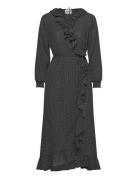 Niro Maxi Wrap Dress Knelang Kjole Black Just Female