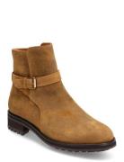 Bryson Waxed Suede Buckled Boot Semskede Boots Snøresko Beige Polo Ral...