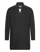 Three Button Wool Coat Ullfrakk Frakk Black Tom Tailor