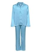 Pajama Satin Pyjamas Sett Blue Lindex