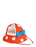 Hearts Aop Sun Hat Solhatt Red Mini Rodini