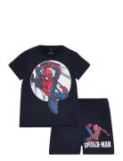 Nmmnow Spiderman Ss Nightset Noos Mar Pyjamas Sett Navy Name It