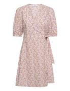 Berin Haddis 2/4 Wrap Dress Aop Kort Kjole Multi/patterned MSCH Copenh...