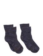 2-Pak Melange Socks Sokker Strømper Navy FUB