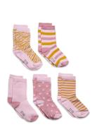 Sock W. Pattern Sokker Strømper Pink Minymo
