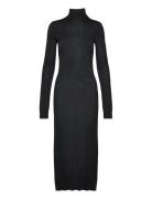 Knit Turtleneck Dress Knelang Kjole Black Filippa K