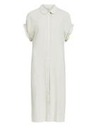 Objsanne Tiana S/S Dress Noos Knelang Kjole White Object