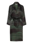 Cammi - Shadow Kaftan Dress Knelang Kjole Green Rabens Sal R