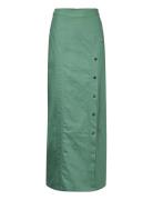 Washed Twill Long Skirt Langt Skjørt Green Cannari Concept