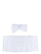 Polyester Cummerbund Set Sløyfe White Portia 1924