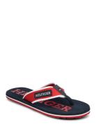 Patch Hilfiger Beach Sandal Flip-flopper Sandaler Red Tommy Hilfiger