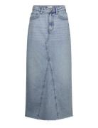 Vintage Long Denim Skirt Langt Skjørt Blue Gina Tricot