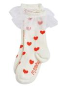 Hearts Frill 1-Pack Socks Sokker Strømper White Mini Rodini