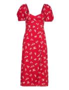 Gillian Midi Dress Knelang Kjole Red Bardot