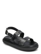 Lorelei Black Leather Sandals Flate Sandaler Black ALOHAS