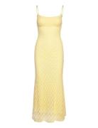 Adoni Mesh Midi Dress Knelang Kjole Yellow Bardot