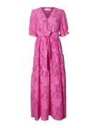 Slfcathi-Sadie 3/4 Ankle Dress Ff Maxikjole Festkjole Pink Selected Fe...