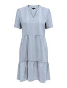 Onltiri-Caro S/S V-Neck Lin Dress Cc Pnt Kort Kjole Blue ONLY