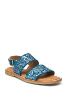 Sandals - Flat Flate Sandaler Blue ANGULUS