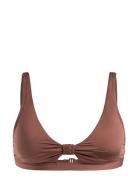 Silky Island Elongated Bra Bikinitopp Brown Roxy