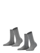 Fine Dot So 2P Lingerie Socks Regular Socks Grey Esprit Socks