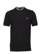 Bomber Collar Pique Tops Polos Short-sleeved Black Fred Perry