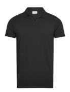 Stretch Polo Shirt S/S Tops Polos Short-sleeved Black Lindbergh