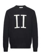 Encore Intarsia Recycled Knit Tops Knitwear Round Necks Black Les Deux