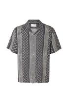 Slhrelax-Vero Shirt Ss Aop Tops Shirts Short-sleeved Blue Selected Hom...