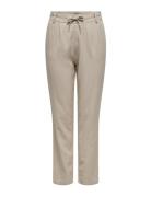 Onlcaro-Poptrash Easy Linen Bl Pnt Bottoms Trousers Straight Leg Cream...