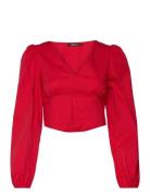 Gry Blouse Tops Blouses Long-sleeved Red Gina Tricot