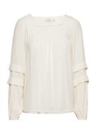 Cramanda Blouse Tops Blouses Long-sleeved White Cream