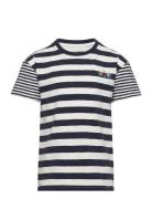 T-Shirt Ss Y/D Tops T-shirts Short-sleeved Navy Minymo