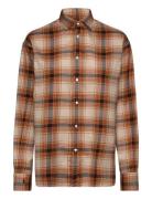 Relaxed Fit Plaid Cotton Shirt Tops Shirts Long-sleeved Brown Polo Ral...