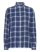 Relaxed Fit Plaid Cotton Shirt Tops Shirts Long-sleeved Blue Polo Ralp...