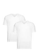 Double Pack V-Neck Tee Tops T-shirts Short-sleeved White Tom Tailor