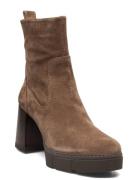 Kinton_F23_Bs Shoes Boots Ankle Boots Ankle Boots With Heel Brown UNIS...