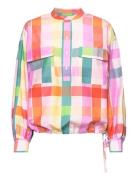 Rel Multi Checked Ctn Silk Popover Tops Shirts Long-sleeved Multi/patt...