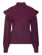 Vibooba Frill Pullover /B Tops Knitwear Jumpers Burgundy Vila