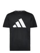 Run It T-Shirt Sport T-shirts Short-sleeved Black Adidas Performance