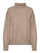 Funnel Neck Knit Sweater Tops Knitwear Turtleneck Beige Gina Tricot