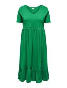 Carmay Life S/S Peplum Calf Dress Jrs Knelang Kjole Green ONLY Carmako...
