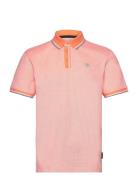 Polo With Detailed Collar Tops Polos Short-sleeved Pink Tom Tailor