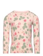 Top Aop Strawberries Tops T-shirts Long-sleeved T-shirts Pink Lindex