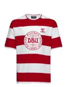 Dbu Fan 24 Striped Tee Kids Sport T-shirts Short-sleeved Red Hummel