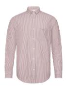 Reg Poplin Stripe Shirt Tops Shirts Casual Brown GANT