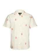 Bowling Felix Cotton Linen Shirt S/ Tops Shirts Short-sleeved Cream Cl...